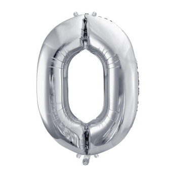 Aluminium Ballon Nummer "0" Silber - Partyartikel - Bellefete.ch 2