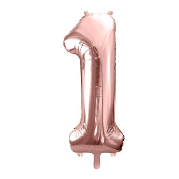 Aluminium Ballon Nummer "1" Roségold - Party Dekoration - Bellefete.ch 2