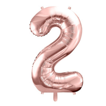 Pallone in alluminio Cifra "2" Oro rosa - Decorazione di festa - Bellefete.ch 2