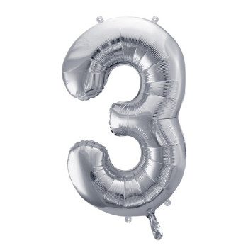 Palloncino in alluminio numero "3" Argento - Decorazione di festa - Bellefete.ch 2