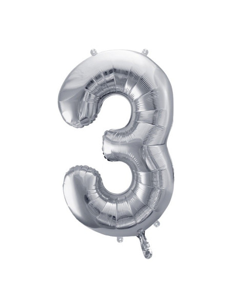 PALLONCINO NUMERO 3 ARGENTO PALLONCINO NUMERO 3 ARGENTO
