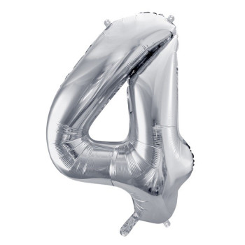 Palloncino in alluminio numero "4" Argento - Decorazione di festa - Bellefete.ch 2
