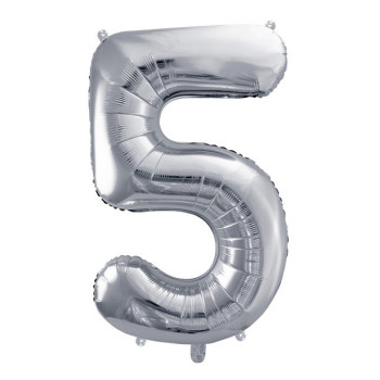 Ballon en aluminium chiffre "5" Argent  - Déco de fête - Bellefete.ch 2