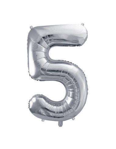 BALLON CHIFFRE 5 ARGENT