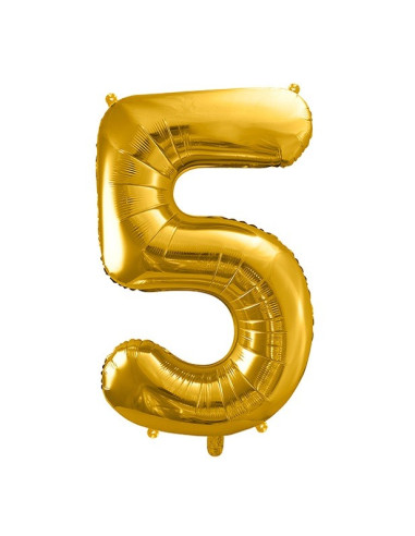 GOLDENER BALLON ZAHL 5