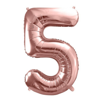 Aluminium Ballon Nummer "5" Roségold - Party Dekoration - Bellefete.ch 2