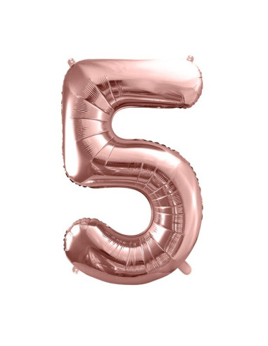 BALLON CHIFFRE 5 ROSE OR EN SUISSE