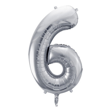Palloncino in alluminio numero "6" Argento - Decorazione di festa - Bellefete.ch 2