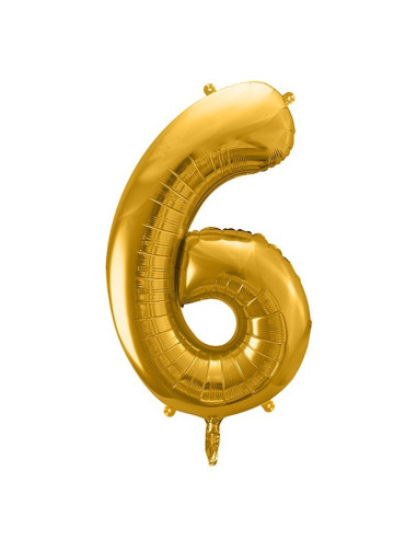 GÜNSTIGER GOLD-BALLON ZAHL 6