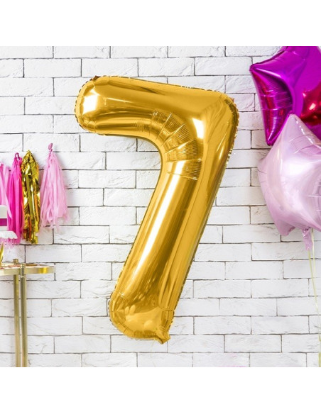 Palloncino in alluminio numero "7" Oro - Decorazione di festa - Bellefete.ch