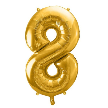 Aluminium Ballon Nummer "8" Gold - Party Dekoration - Bellefete.ch 2