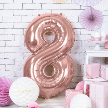 Palloncino in alluminio Cifra "8" Rose gold - Decorazione di festa - Bellefete.ch