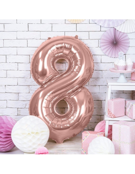 Palloncino in alluminio Cifra "8" Rose gold - Decorazione di festa - Bellefete.ch