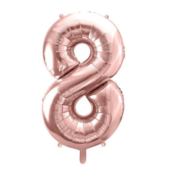 Palloncino in alluminio Cifra "8" Rose gold - Decorazione di festa - Bellefete.ch 2