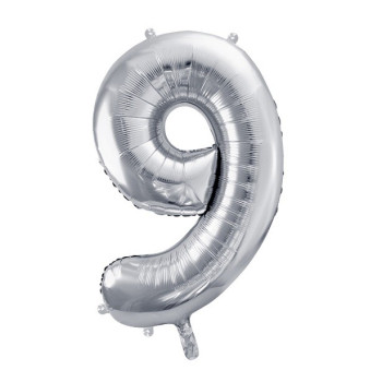 Palloncino in alluminio Cifra "9" Argento - Decorazione di festa - Bellefete.ch 2