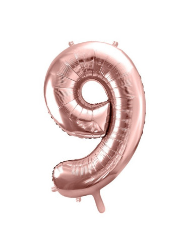 BALLON CHIFFRE 9 ROSE GOLD