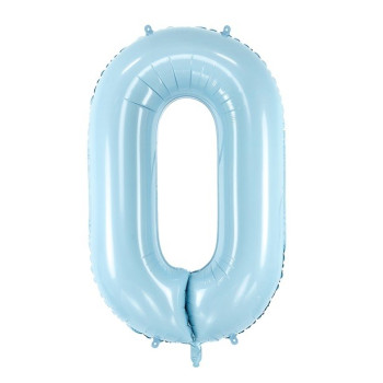 Ballon en aluminium Chiffre "0" Bleu Clair - Déco de fête - Bellefete.ch 2