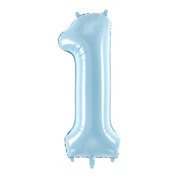 Ballon alu Chiffre "1" Bleu clair - Décoration de Salle - Bellefete.ch 2