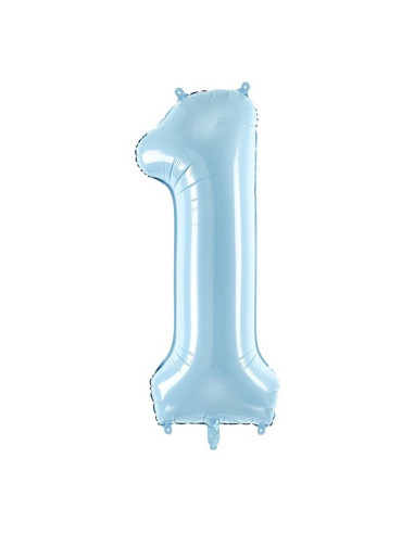 BALLON CHIFFRE 1 BLEU CLAIR PAS CHER