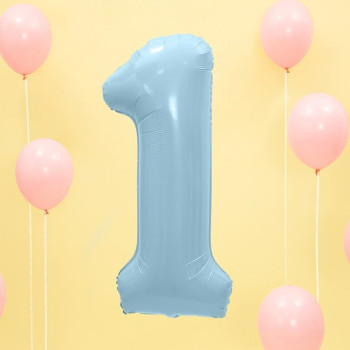 Palloncino in alluminio Cifra "1" Azzurro - Decorazione della stanza - Bellefete.ch