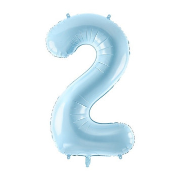 Ballon alu Chiffre "2" Bleu clair - Décoration de salle d'anniversaire - Bellefete.ch 2