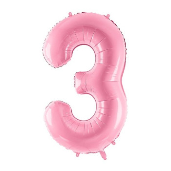 Palloncino in alluminio Numero "3" Rosa Chiaro - Decorazione della sala di compleanno - Bellefete.ch 2