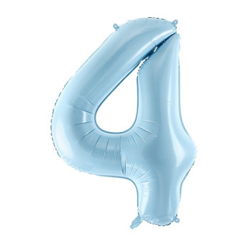 Ballon alu Chiffre "4" Bleu clair - Décoration de salle d'anniversaire - Bellefete.ch 2