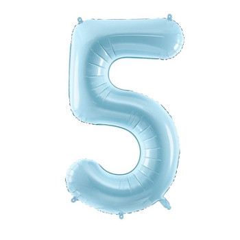 Ballon alu Chiffre "5" Bleu clair - Décoration de salle d'anniversaire - Bellefete.ch 2