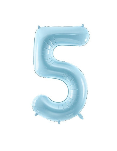 BALLON CHIFFRE 5 BLEU CLAIR PAS CHER