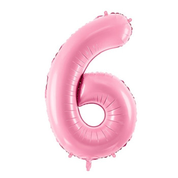 Palloncino in alluminio Numero "6" Rosa Chiaro - Decorazione della sala di compleanno - Bellefete.ch 2