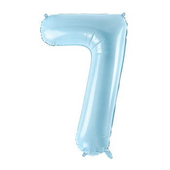Aluminium Ballon Nummer "7" Hellblau - Geburtstagsraum Dekoration - Bellefete.c 2