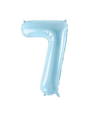 BALLON CHIFFRE 7 BLEU CLAIR PAS CHER