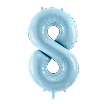 Ballon alu Chiffre "8" Bleu clair - Décoration de salle d'anniversaire - Bellefete.ch 2