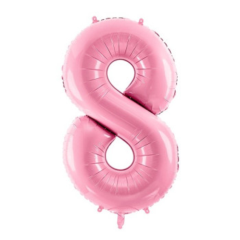 Ballon alu Chiffre "8" Rose Clair - Décoration de salle d'anniversaire - Bellefete.ch 2