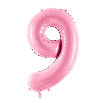 Palloncino in alluminio Cifra "9" Rosa Chiaro - Decorazione della sala di compleanno - Bellefete.ch 2