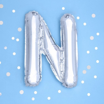 BUCHSTABE N BALLON IN SCHWEIZER SILBER