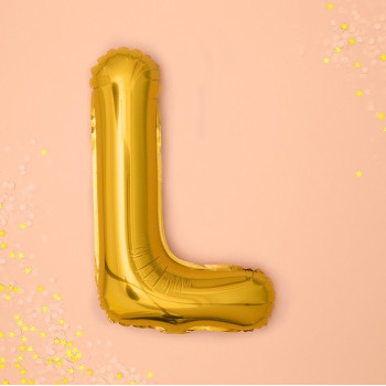 Ballon Buchstabe L in Gold - Alphabet Ballon für festliche Dekoration | BelleFete.ch