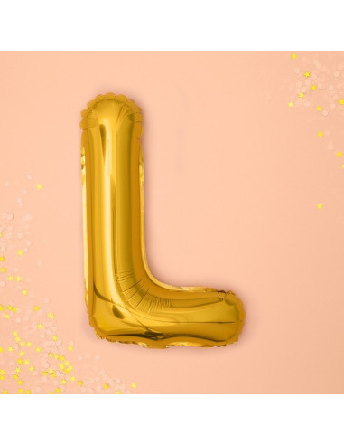 Ballon Buchstabe L in Gold - Alphabet Ballon für festliche Dekoration | BelleFete.ch