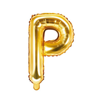 BALLON ALU LETTRE P EN DOREE 2