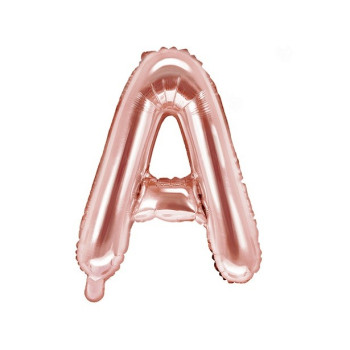 PALLONCINO IN FOIL LETTERA A ORO ROSA 2