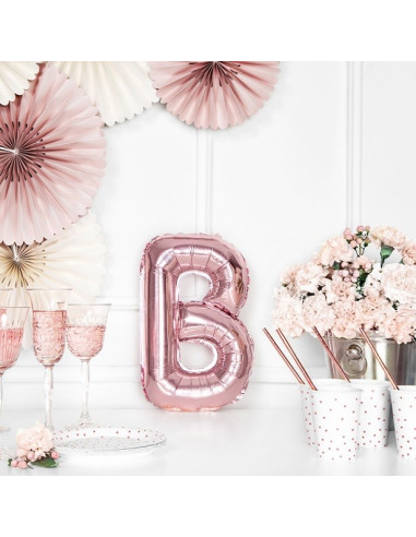 PALLONCINO CON LETTERA B IN ORO ROSA