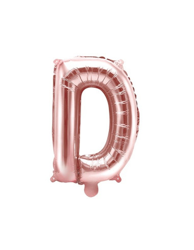 PALLONCINO CON LETTERA D IN ORO ROSA ECONOMICO