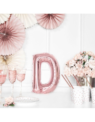 BUCHSTABE D ROSÉGOLDFOLIENBALLON