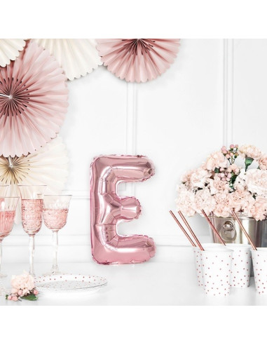 BALLON ALU LETTRE E EN SUISSE ROSE GOLD