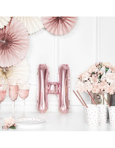 BALLON LETTRE H ROSE GOLD PAS CHER