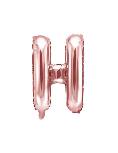 PALLONCINO LETTERA H ALU ORO ROSA