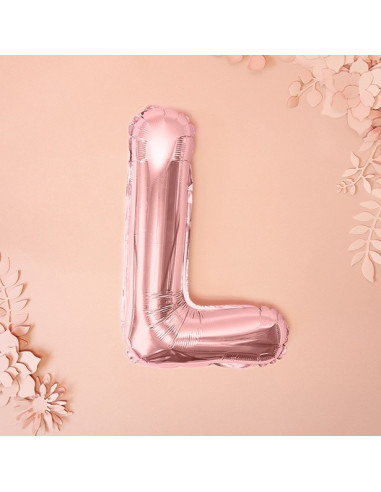 PALLONCINO CON LETTERA L IN ORO ROSA ECONOMICO