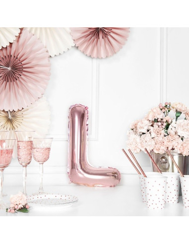 BALLON LETTRE L ROSE OR EN SUISSE