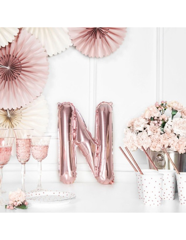 BALLON LETTRE N ROSE GOLD PAS CHER