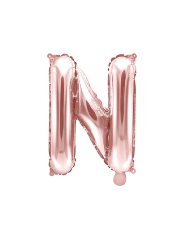 PALLONCINO IN FOIL CON LETTERA N IN ORO ROSA